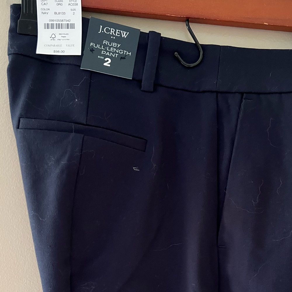 NWT J Crew Ruby Full Length Pant Navy